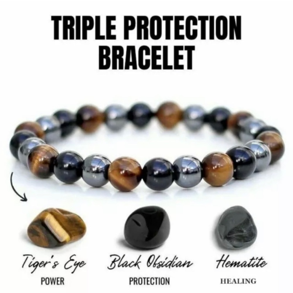 - Triple protection Healing Stones bracelet unisex